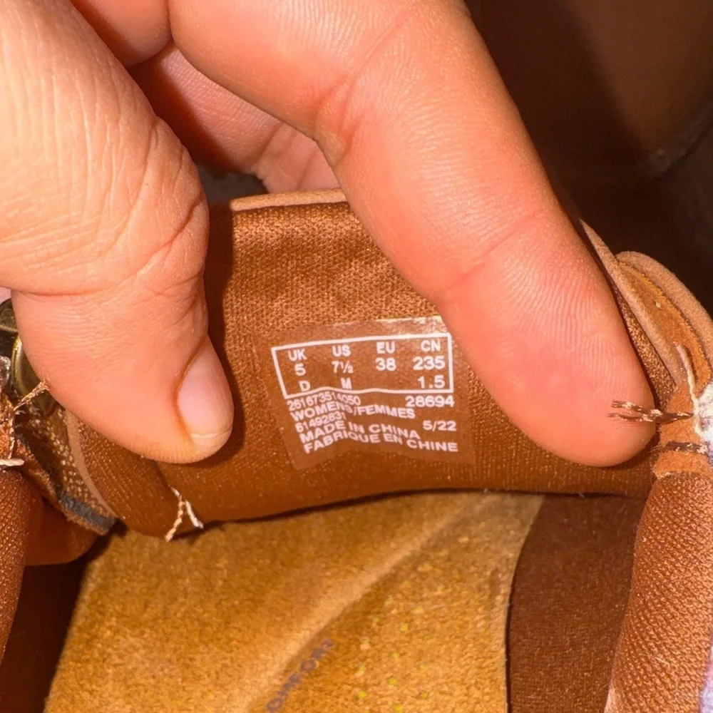 Clarks Brown Espadrilles with Patterned Accent